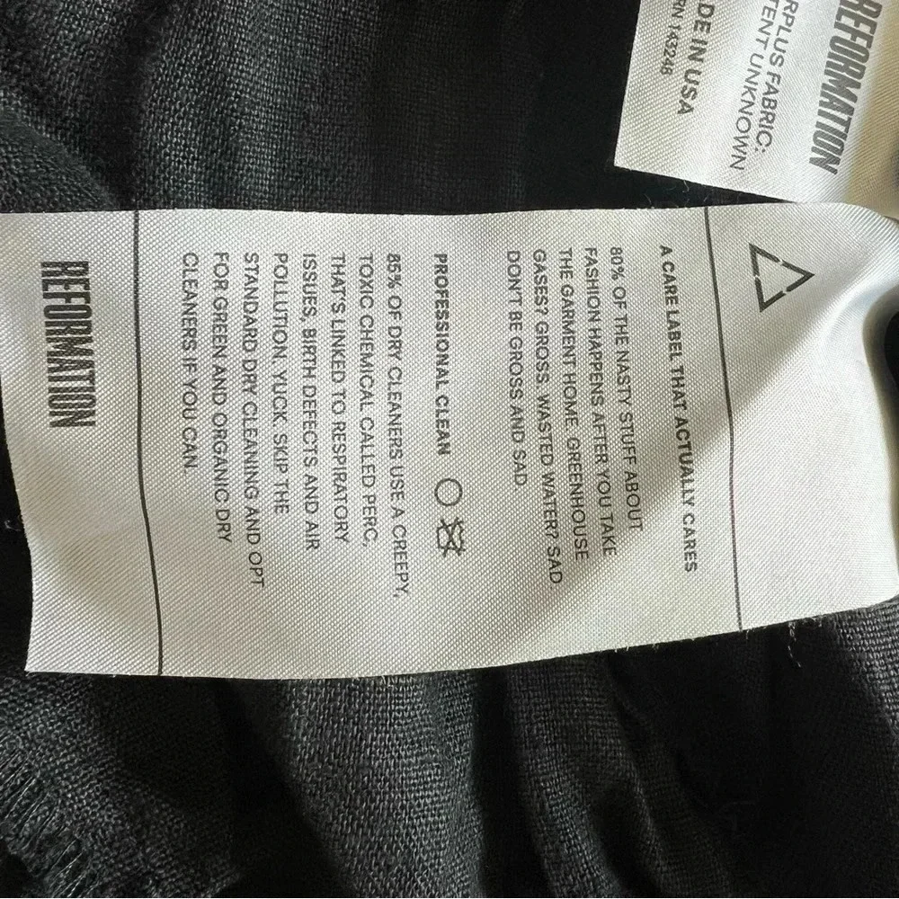 Reformation Pants Foldover Waistband Pleated Cuffed Hem Pockets Size 4 Black